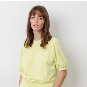 Rails Lia Lemon Green/Yellow Short Sleeve Sweatshirt size XS